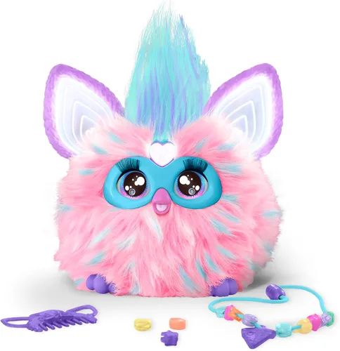 Miniatura 14 de Furby Cotton Candy, 15 accesorios de moda, juguetes de peluche interactivos para niñas y niños de 6 años en adelante, animatronic activado por voz