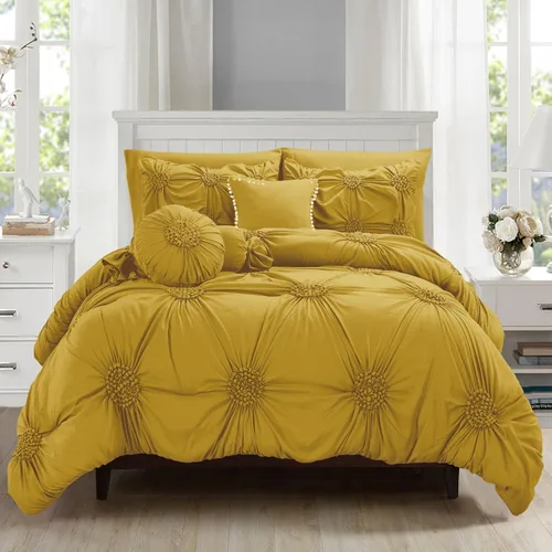 Miniatura 11 de Elegant Comfort Lujoso, suave y acogedor juego de edredón de girasol de 10 piezas, juego completo suave y sedoso que incluye juego de sábanas
