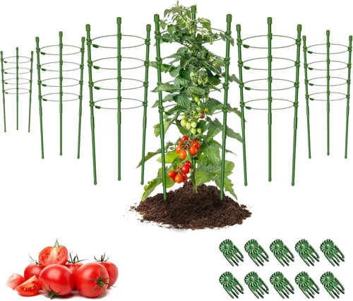 Miniatura 15 de Legigo Paquete de 3 jaulas de soporte para plantas, jaulas de tomate para jardín, estacas ajustables de 18 pulgadas para plantas enrejadas, anillos