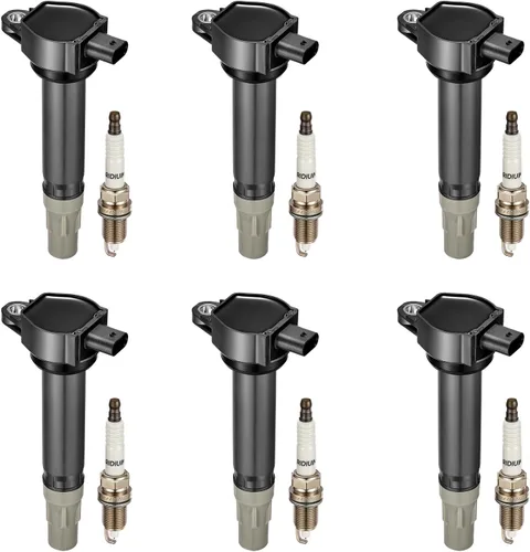 Miniatura 18 de BDFHYK Paquete de bobinas de encendido UF535 y bujías de iridio 95983 compatibles con Mercedes-Benz C230 C280 CLK350 E350 ML350 SLK280 Dodge