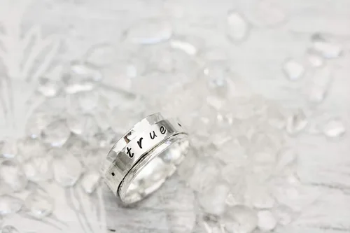 Miniatura 2 de Purity Ring True Love Waits Stamped Sterling Silver Spinner Ring