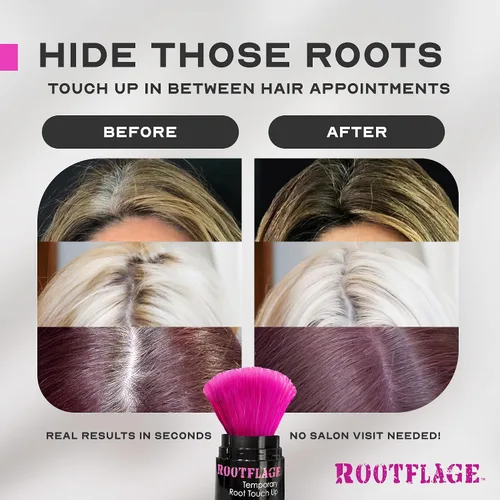 Miniatura 4 de Rootflage Polvo de retoque de raíz, polvo de cabello rubio ahumado para cobertura temporal instantánea, relleno de línea de cabello, corrector