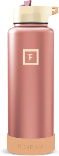Miniatura 10 de IRON °FLASK Frasco de hidratación para acampar y senderismo con pajilla, botella de agua deportiva de acero inoxidable con aislamiento de boca Dark