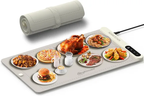 Miniatura 8 de NEWKITCHEN Tapete de calentamiento para alimentos, (XXL, 36 x 16 pulgadas), tapete de calentamiento de alimentos para encimera, de grafeno