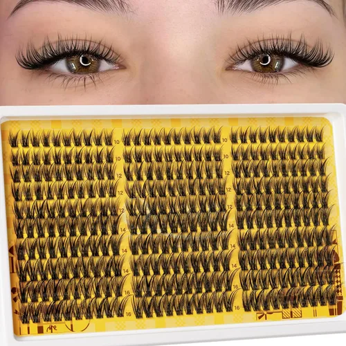 Miniatura 39 de QUEWEL 580 racimos de pestañas 30D+40D+50D+60D+80D+100D racimos de pestañas wispy de 10-18mm, pestañas individuales en racimo reutilizables
