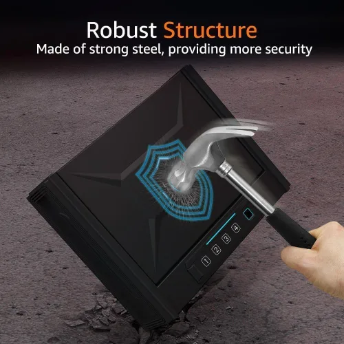 Miniatura 4 de [30% Mayor capacidad] Caja fuerte para pistolas, Caja fuerte biométrica para pistola, Caja fuerte para pistola montada, Caja fuerte de seguridad