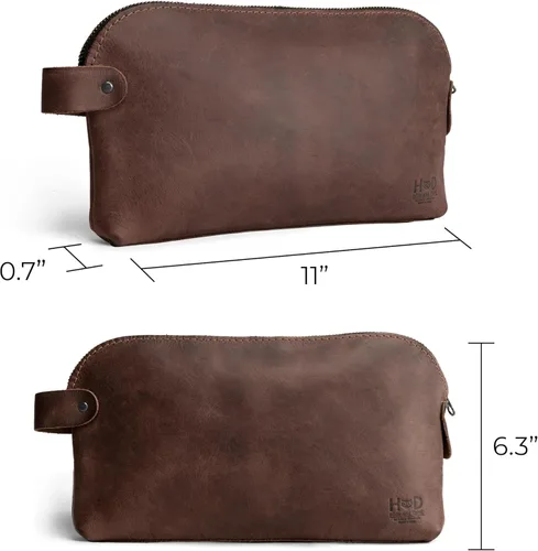 Miniatura 4 de Hide & Drink, Bolsa grande rústica multiusos para cables y cargadores, bolsa de viaje, bolsa multiusos, cuero de grano completo, hecho a mano
