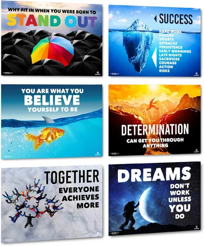 Sproutbrite Decoraciones para el aula, carteles motivacionales de secundaria, mentalidad de crecimiento educativo e inspirador para profesores y 6
