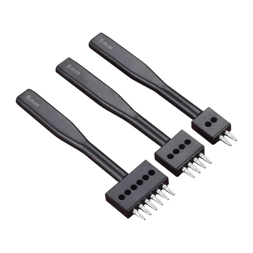 Juego de herramientas para perforar agujeros de cuero, 2/4/6 puntas, kit de cincel de agujero redondo, herramientas profesionales de artesanía en