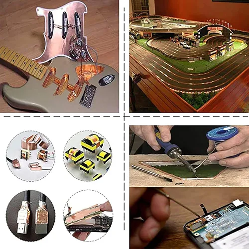 Miniatura 8 de vilihkc Cinta de lámina de cobre de doble cara (0.8 pulgadas x 66 pies) con conductor - blindaje EMI, vidrieras, soldadura, reparaciones eléctricas