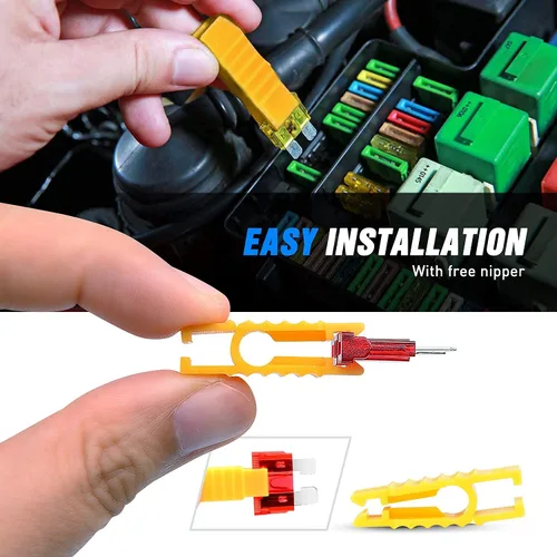 Miniatura 6 de 20 piezas de fusible de cuchilla mini de 10A y 1 extractor de fusibles ATC/ATO 32V 10Amp de reacción rápida para automóvil, camioneta, SUV