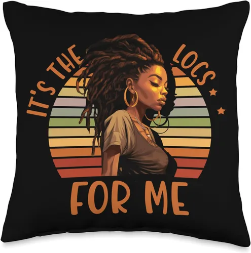 Locs Afro Dreadlocks Love Natural Beauty Hair It's the Locs for Me Afro Hair - Almohada negra americana africana, 16 x 16 pulgadas, multicolor