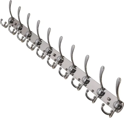 Miniatura 17 de Dseap - Perchero para pared, 5 ganchos triples, resistente, acero inoxidable, riel de gancho de metal para abrigos, sombreros, toallas, bolsos