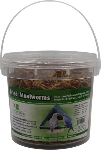Miniatura 9 de Songbird Essentials Gusanos de harina secos para aves silvestres, gusanos de harina 100% naturales para pollos, pájaros azules, reptiles y patos
