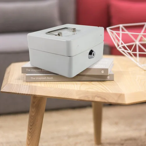 Miniatura 6 de Shanrya Caja de seguridad segura, mini caja de seguridad portátil con cerradura para el hogar, oficina, joyería, uso en efectivo, almacenamiento