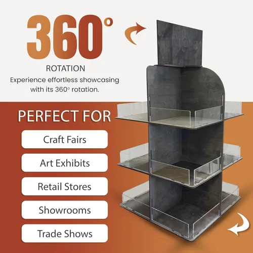 Miniatura 3 de Soporte de exhibición giratorio de 4 lados versátil para dulces, aperitivos, mermeladas, productos y más - Ideal para ferias artesanales, mercados