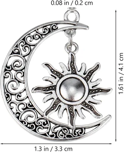 Miniatura 7 de SEWACC 10 dijes de luna y sol, suministros de fabricación de joyas para pulseras, collares, manualidades