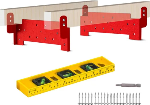 Zozen Soportes Metálicos de Carril Guía para Aserradero de Motosierra, Paquete de 2 Soportes con Nivel y Tornillos, Utilizados para Madera de 2x4 y