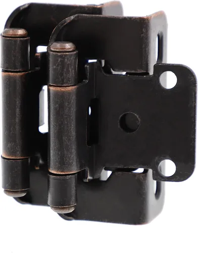 Miniatura 13 de Decobasics Paquete de 2 bisagras de gabinete de níquel cepillado superpuestas de 1/2 pulgada para puertas de gabinete (1 par), bisagras de marco