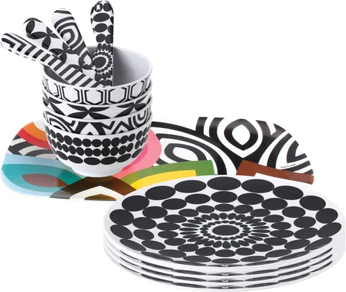 Miniatura 3 de French Bull Juego de 4 platos – Juego de 4 platos de ensalada de melamina de 9 pulgadas – Vajilla de melamina para interiores y exteriores – Foli