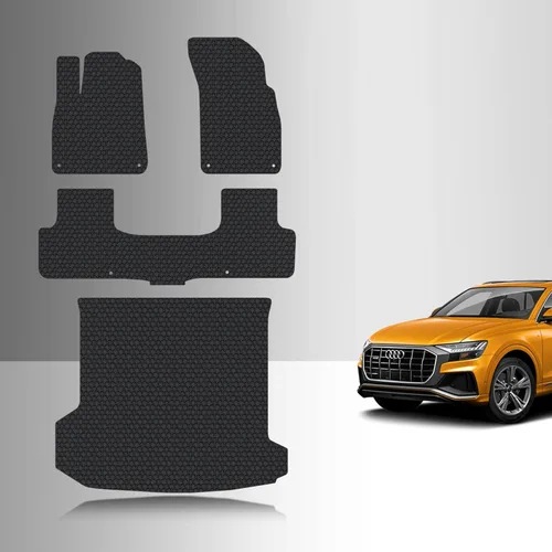 TOUGHPRO Juego completo de accesorios para piso + alfombrillas de carga para Audi Q8 para todo tipo de clima, resistentes (fabricado en Estados