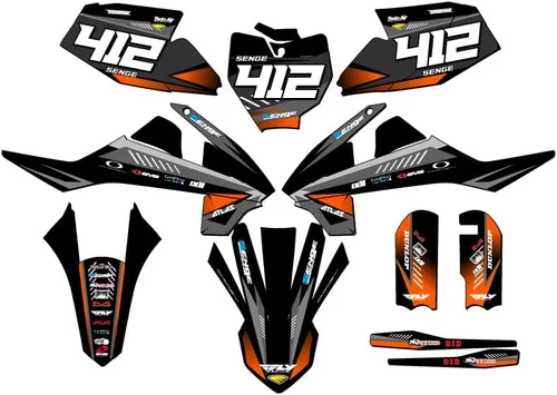 Miniatura 5 de 2016-2018 SX 65 SURGE Black Senge Graphics Base Kit compatible con KTM