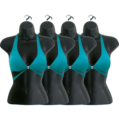Miniatura 19 de Maniquí femenino con espalda hueca y cuerpo apilable con ganchos para colgar para exhibición de camisetas, encimera, ferias de manualidades, fotos