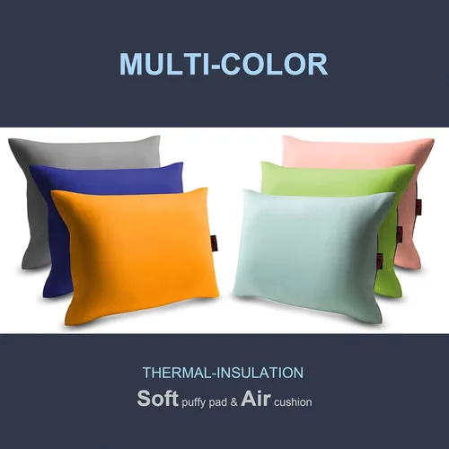 Miniatura 4 de X-Foam - Almohada inflable para acampar con funda de espuma extraíble, cómoda, lavable, ultraligera, portátil con soporte lumbar para el cuello