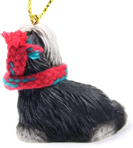 Miniatura 2 de Conversation Concepts Shih Tzu - Adorno de Navidad en miniatura en blanco y negro