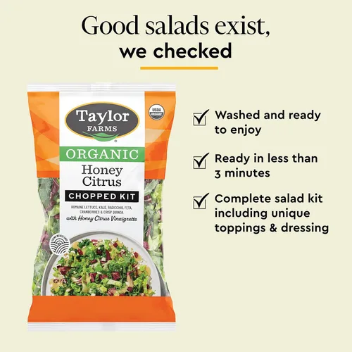 Miniatura 4 de Taylor Farms, kit de ensalada picada orgánica de miel y cítricos, 8.8 onzas