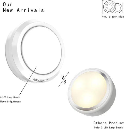 Miniatura 5 de HOLKPOILOT Luces de disco con control remoto, funciona con pilas debajo del gabinete, iluminación de disco debajo del mostrador, luces inalámbricas
