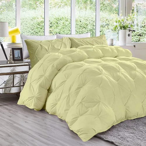 Miniatura 6 de Juego de edredón plisado de 3 piezas de 21.16 oz/m² para todas las estaciones (edredón + 2 fundas de almohada), relleno de edredón de algodón
