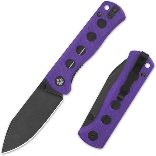Miniatura 20 de QSP Canary Folder - Cuchillo plegable de bolsillo, hoja de 7.21 cm Sandvik 14C28N con acabado negro lavado a la piedra, mango G10 negro, bloqueo