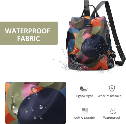 Miniatura 6 de Mochila para mujer, antirrobo, bolsa de viaje convertible, mochila de moda, casual, impermeable, para senderismo, M