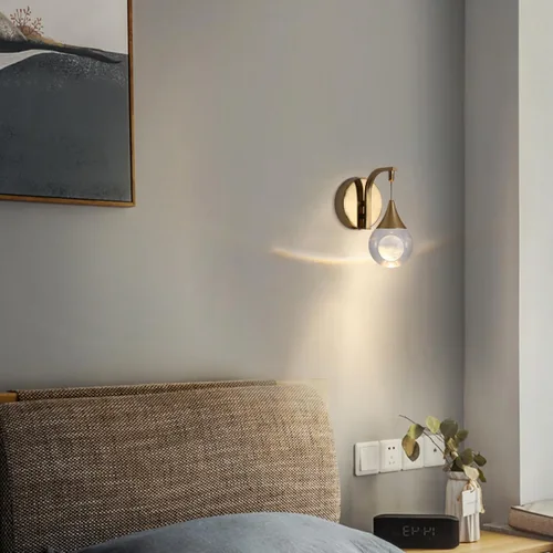 Miniatura 4 de Aplique de pared de luna para interiores, lámpara de pared de cristal, moderna, regulable, luz LED de pared para dormitorio, baño, sala de estar