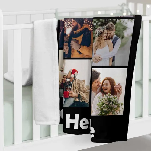 Miniatura 4 de Manta personalizada con foto y texto, mantas personalizadas con 20 fotos, manta personalizada usando mis propias imágenes, regalos conmemorativos 20