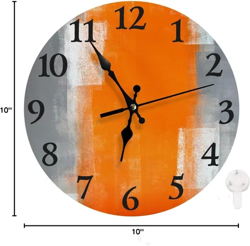 Miniatura 7 de LOKMU Reloj silencioso sin tictac de 10 pulgadas, reloj de pared redondo, decorativo para sala de estar, cocina, hogar, baño, dormitorio, oficina