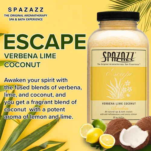 Miniatura 3 de Spazazz 7377C Cristales de spa y baño, lima y coco, 22 onzas