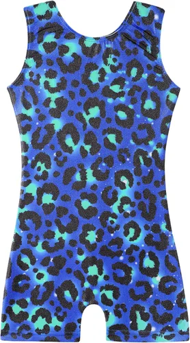 Miniatura 181 de HOZIY - Leotardos de gimnasia con pantalones cortos brillantes para niñas pequeñas; estampados de unicornio, aurora, arco iris, sirena, dinosaurio