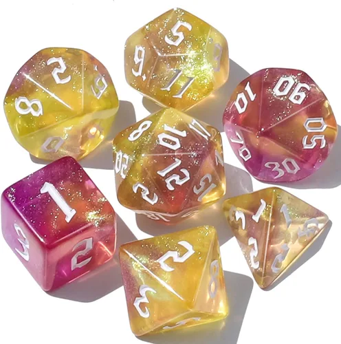 Miniatura 10 de CiaraQ DND - Juego de dados poliédricos con bolsa de dados para juegos de rol de Calabozos y Dragones RPG MTG (fuente negra y blanca)