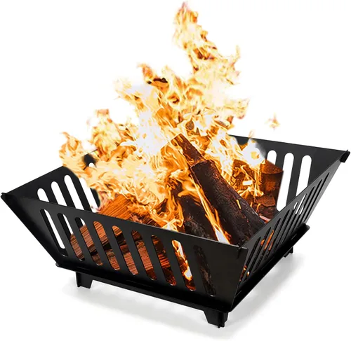 Fogata de 25 pulgadas para exteriores y exteriores, portátil, estufa de leña para barbacoa, camping, hoguera, patio trasero, jardín, pícnic, patio