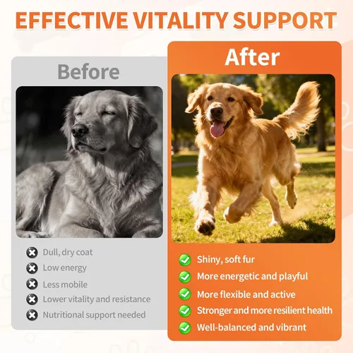 Miniatura 7 de Multivitamínico para perros, 500 masticables crujientes y sabrosos, apoya la energía diaria, la salud del corazón, la piel y el pelaje con taurina