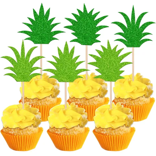 Miniatura 10 de 1 pieza de decoración de pastel de feliz cumpleaños Moana con purpurina de hoja de palma, flor de moana, selección de pastel tropical hawaiano Luau