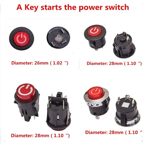 Miniatura 3 de weelye Una llave inicia el botón de interruptor de encendido Interruptor de botón de arranque Accesorio para auto eléctrico de niños con ruedas