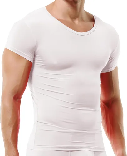 Miniatura 11 de DTODWW Men's Undershirts Soft V Neck Short Sleeves T-Shirts Classic Tees for Men Slim Fit Sweat Shirts Solid Color Tops