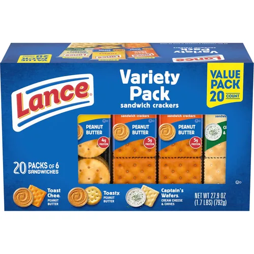 Miniatura 40 de Lance Galletas tipo sándwich, hechas con galletas integrales, mantequilla de maní, 10 paquetes individuales