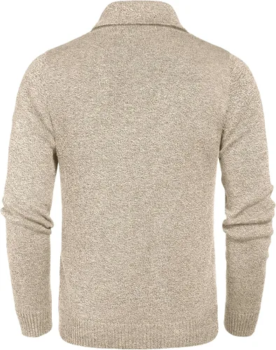 Miniatura 2 de COOFANDY Suéter de moda con cuello Shwal para hombre, suéter de punto trenzado ajustado con botón