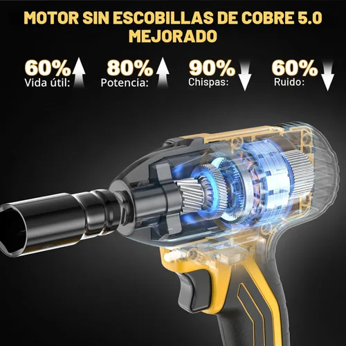 Miniatura 3 de Llave de impacto inalámbrica con batería de 4.0Ah, pistola de impacto sin escobillas de 1/2, 320 pies-libras (430 N·m) Controlador de impacto de 1