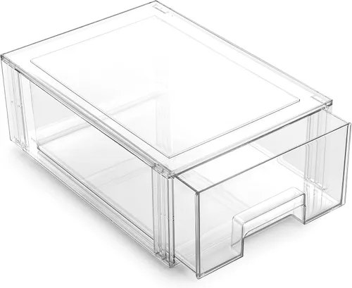 Miniatura 7 de BINO Cajones de almacenamiento apilables, Extra Grande Alto - Transparente THE CRATE COLLECTION Contenedores de almacenamiento con cajones