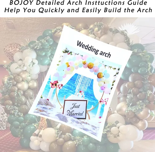 Miniatura 5 de BOJOY Soporte de arco de globos de arco de boda de 9.5 pies, soporte de telón de fondo circular, kit de arco de globos redondo de metal dorado